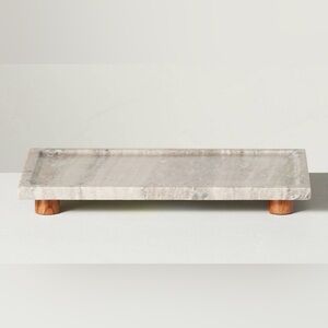 Hearth & Hand Magnolia 8x12 Footed Marble Countertop Tray Warm Beige